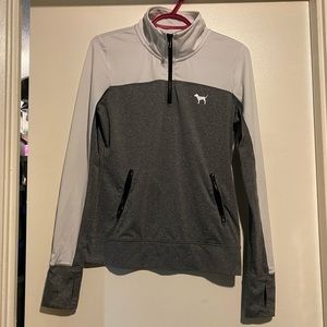 PINK VICTORIA 1/4 ZIP PULLOVER LONG SLEEVE